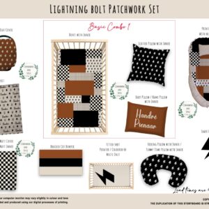 Handcrafted custom cot bedding set, featuring personalized printed and premium hypo-allergenic baby safe fabric, designed for elegant nursery décor. Cinnamon and Spice