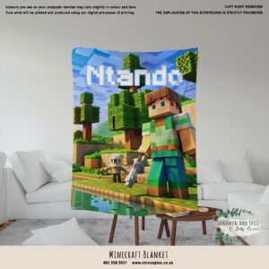 Personalised Fleece Blanket - Minecraft