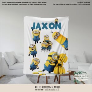 Personalised Fleece Blanket - White Minion