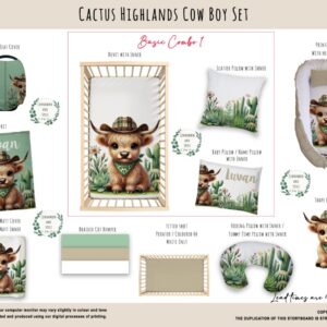 Cot Duvet Bedding - Highland - Cactus Highland Cow Boy Set