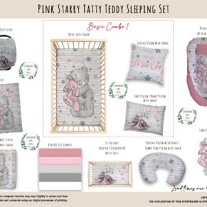 Handcrafted custom cot bedding set, featuring personalized printed and premium hypo-allergenic baby safe fabric, designed for elegant nursery décor. Cinnamon and Spice