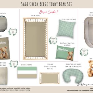 Handcrafted custom cot bedding set, featuring personalized printed and premium hypo-allergenic baby safe fabric, designed for elegant nursery décor. Cinnamon and Spice