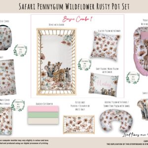 Handcrafted custom cot bedding set, featuring personalized printed and premium hypo-allergenic baby safe fabric, designed for elegant nursery décor. Cinnamon and Spice
