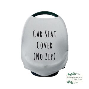 White Baby Car Seat Cover Mock-Up Design File Cinnamon and Spice