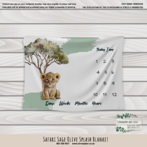 Milestone Blanket – Safari Sage Olive Splash Blanket
