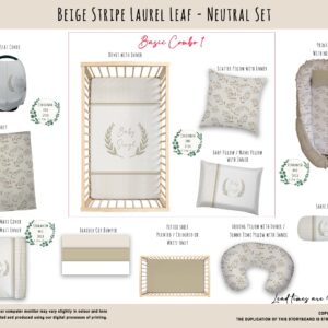 Handcrafted custom cot bedding set in soft neutral tones, featuring personalized printed and premium hypo-allergenic baby safe fabric, designed for elegant boho nursery décor. Cinnamon and Spice