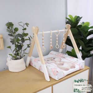 Changing Mat Cover - Bunny with Small Floral Side