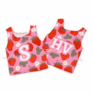 Set of 7 Netball Bibs - Sports Bibs - Strawberry