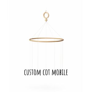 Cot mobile with handcrafted characters, perfect for adding classic charm to your baby’s nursery – Cinnamon and Spice Baby Boutique.