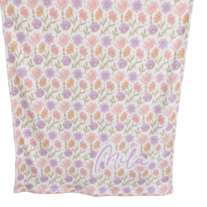 Personalised Fleece Blanket - Pink and Purple Drawing Flower