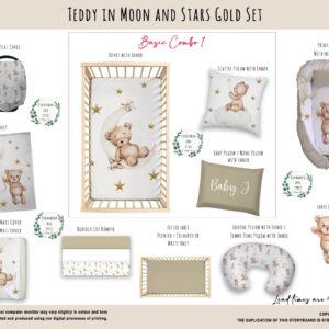 Handcrafted custom cot bedding set, featuring personalized printed and premium hypo-allergenic baby safe fabric, designed for elegant nursery décor. Cinnamon and Spice