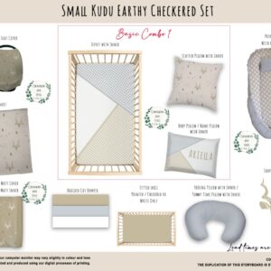 Handcrafted custom cot bedding set, featuring personalized printed and premium hypo-allergenic baby safe fabric, designed for elegant nursery décor. Cinnamon and Spice