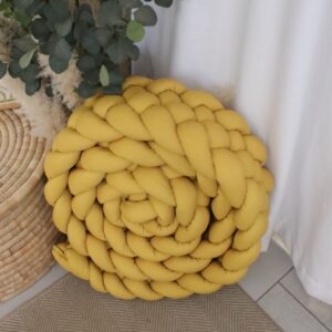 Cot Bumper – Braided 5 Strand – Mustard | Cinnamon & Spice South Africa Cot Crib Braided Bumper, mustard, soft and breathable, Cinnamon and Spice