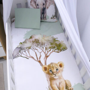 Luxury custom toddler fitted sheet South Africa – soft breathable fabric, handmade by Cinnamon & Spice.