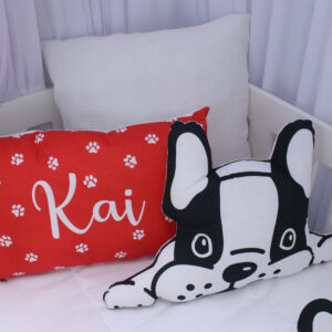 Shape pillow - Woof Dog - Soft plush toy - cot crib accessory by Cinnamon and Spice