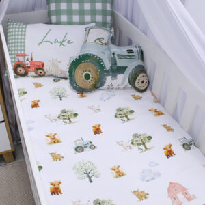 Luxury custom toddler fitted sheet South Africa – soft breathable fabric, handmade by Cinnamon & Spice.