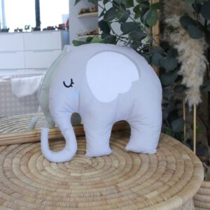 Shape pillow - Elephant - Soft plush toy - cot crib accessory by Cinnamon and Spice