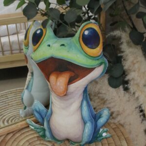 Shape pillow - Froggie Frog - Soft plush toy - cot crib accessory by Cinnamon and Spice