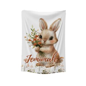 Soft blush floral fleece blanket with customized designs, perfect for baby snuggles and nursery coziness