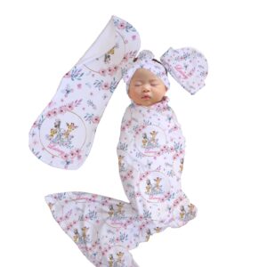 Handcrafted wrap set, perfect for swaddling baby and helps reduce the startle reflex, promoting longer, more restful sleep for your baby in a South African-inspired nursery. Cinnamon and Spice. Featuring Safari Butterfly Flower Garden print
