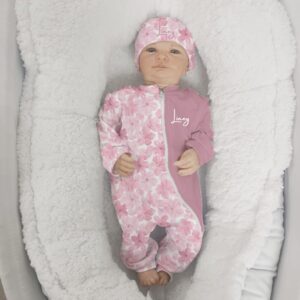 ultra-soft, stretchy baby grows – made from baby-safe, hypoallergenic fabric in neutral tones, perfect for newborn comfort and everyday wear