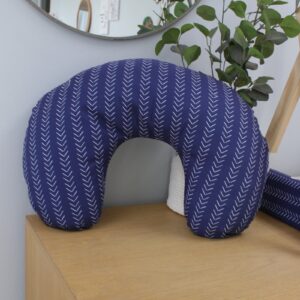 Handcrafted nursing pillow with inner, perfect for comfortable feeding and tummy time in a South African-inspired nursery. Cinnamon and Spice. Featuring Western Ocean Air Balloon Herringbone Set