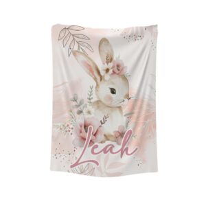 Soft blush floral fleece blanket with customized designs, perfect for baby snuggles and nursery coziness