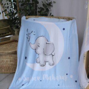 Soft blush floral fleece blanket with customized designs, perfect for baby snuggles and nursery cozinessa