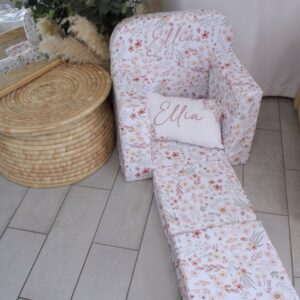 Customizable kids sofa foam chair, perfect for toddlers and kids, with personalized prints and colors.
