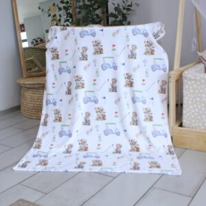 Soft blush floral fleece blanket with customized designs, perfect for baby snuggles and nursery coziness