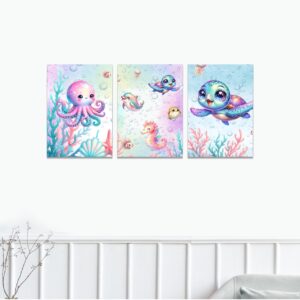 Canvases – Bubbles and Fishy Friends Under the Sea | Cinnamon & Spice South Africa Bubbles and Fishy Friends Under the Sea nursery canvas print in soft neutral tones, perfect wall décor for a baby’s room