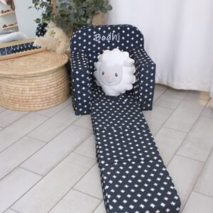 Customizable kids sofa foam chair, perfect for toddlers and kids, with personalized prints and colors.