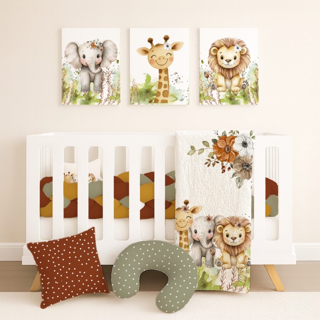 16 Piece Baby Cot Bedding Combo | Custom Nursery Set – Combo Deals ...