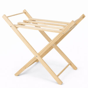 Cinnamon and Spice Moses basket stand, sturdy wooden stand designed to support baby sleeping basket safely