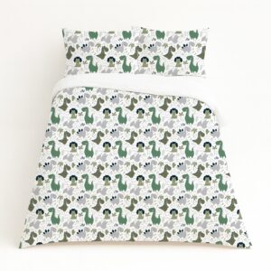Dinosaur Kids Duvet Set – Dino Boy Moss Olive Green | Cinnamon & Spice South Africa Handcrafted custom bedding set, featuring personalized printed and premium hypo-allergenic fabric, designed for elegant room décor. Cinnamon and Spice