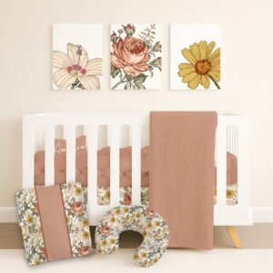 Handcrafted custom cot bedding set, featuring personalized printed and premium hypo-allergenic baby safe fabric, designed for elegant nursery décor. Cinnamon and Spice