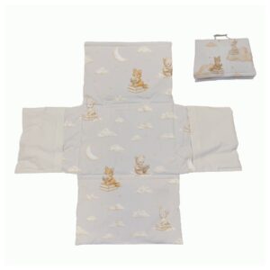 Foldable portable nappy changing station with pockets and waterproof lining for easy on-the-go diaper changes