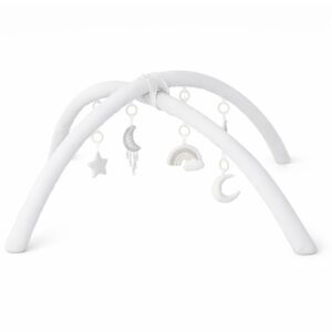 Custom baby playmat arches with hanging sensory dangle toys – play gym arch add-on for 1.2m Cinnamon and Spice playmat
