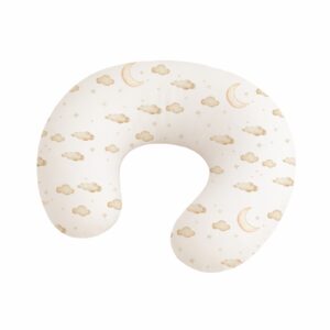 Neutral Feeding Pillow Cover – Bear, Fox and Bunny Elegant | Cinnamon & Spice South Africa Handcrafted nursing pillow with inner, perfect for comfortable feeding and tummy time in a South African-inspired nursery. Cinnamon and Spice.