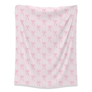 Bows Fleece Blanket Soft Pink | Cinnamon & Spice South Africa Soft blush pink bow fleece blanket with customized designs, perfect for baby snuggles and nursery coziness
