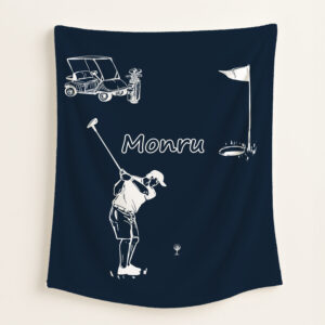 Fleece | Navy Blue Golf Sport Set | Cinnamon & Spice South Africa Soft blush pink with name fleece blanket with customized designs, perfect for baby snuggles and nursery coziness