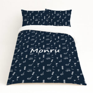 Kids Duvet Set | Navy Blue Golf Sport | Cinnamon & Spice South Africa Handcrafted custom bedding set, featuring personalized printed and premium hypo-allergenic fabric, designed for elegant room décor. Cinnamon and Spice