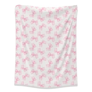 Pink Fluffy Bow Fleece Blanket | Cinnamon & Spice South Africa Soft blush pink gingham bow fleece blanket with customized designs, perfect for baby snuggles and nursery coziness