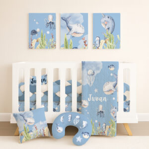 Handcrafted custom cot bedding set, featuring personalized printed and premium hypo-allergenic baby safe fabric, designed for elegant nursery décor. Cinnamon and Spice
