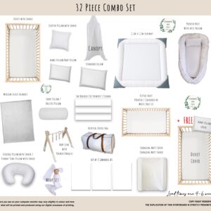32 Piece Baby Cot Bedding Combo | Custom Nursery Set