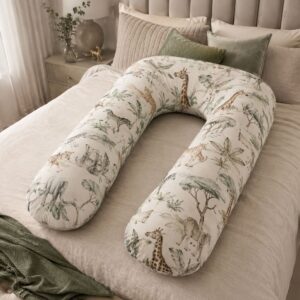 Pregnancy Pillow - Safari Animals in Jungle